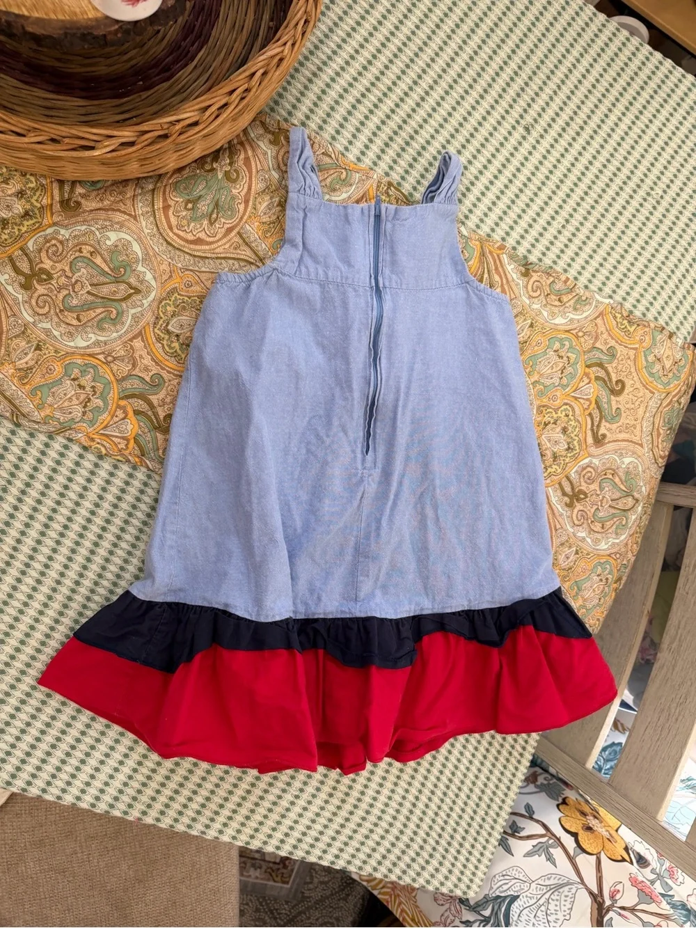 Vintage Y2K Bonnie Jean Girls American Patriotic Cotton Sundress Size 5